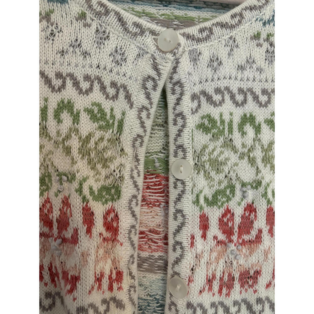 Vintage 90's Appleseed's Petites Colorful Knit Cardigan - Picture 5 of 8